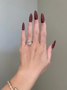5 CARAT ELONGATED CUSHION DIAMOND 925 YELLOW GOLD PLATED ENGAGEMENT RING FOR HER - Picture 1 of 8