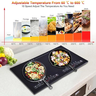 Induction Cooker 2 Burner Cooktop 2000W+2000W Touch Control Electric Cooktop - Image 1 of 4