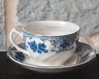 palate & plate Blue Cabbage Roses Cup & Saucer NWT shabby toile chic