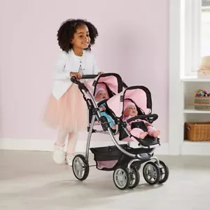 Silver Cross Dolls Twin Wave Stroller Kids Play Toy Pram Buggy Pushchair Doll - Picture 1 of 7