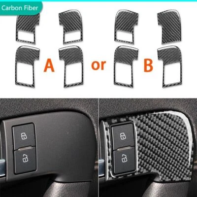 For Audi A3 S3 8P 2006-07 Interior Door Lock Pins Cover 4Pcs Carbon Fiber Decal - Изображение 1 из 4