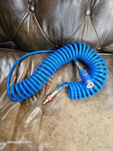 1/4" NPT 25FT Air Compressor Recoil Hose Line Spring Tube Coil 200PSI BLUE - Picture 1 of 3