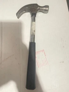 Curved Claw Hammer chrome with rubber Handle, 11 1/2"L x 5"W 16oz (Dr5) - Picture 1 of 5