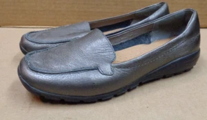 Women's EASY SPIRIT Loafers ESABIDE Leather Upper 0810 Size 6.5 / Pewter - Picture 1 of 9