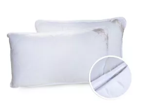 Confezione da Due Merino Wool Cuscini Cotone Misura 45x75cm Lana Pieno Letto - Imagen 1 de 4