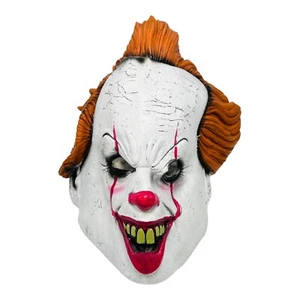 Pennywise IT The Movie Stephen King Horror Clown Halloween Men Costume 3/4 Mask - Picture 1 of 9