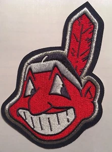 Cleveland Indians Chief Wahoo patch embroidered patch 4.75" tall x 3.5" wide - Picture 1 of 9