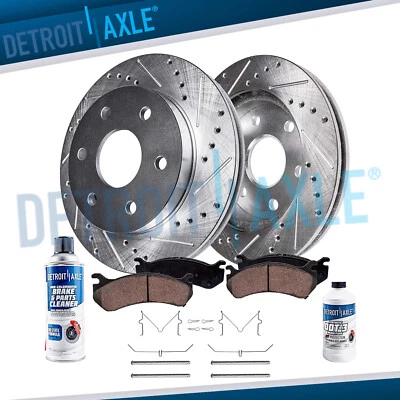 319mm Front DRILLED Rotors and Ceramic Brake Pads for 2003-2009 Toyota 4Runner - Image 1 of 4