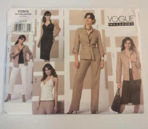 Vogue Wardrobe Pattern V2815 Womens Jacket Halter Top Skirt Pants 12 14 16 Uncut - Picture 1 of 2