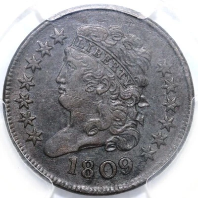 1809 1/2c C-3 Classic Head Half Cent PCGS XF 45 - Image 1 of 4