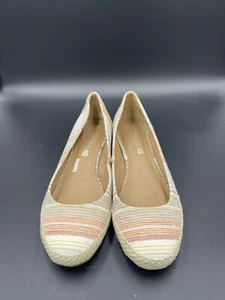 American Eagle Streifen Espadrille Stoff Keilabsatz Größe 10 neu ohne Etikett - Bild 1 von 4