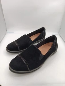 Earth Origins Womens Suede Slip-Ons Britt Black Size 12 M - Picture 1 of 10