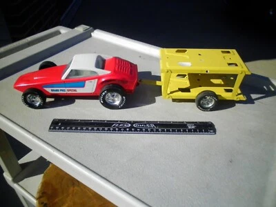 Vintage 1970s Pressed Steel Nylint Grand Prix Special w/ Foldable Toy Trailer - Image 1 of 4