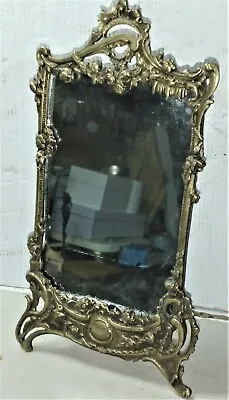 Antico Specchio Epoca Tardo 800 Stile Umbertino In Bronzo- Spedizione Assicurata • 120€