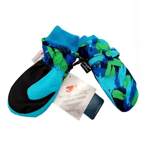 Girls Insulated Mittens: Blues Toddler XS Fits 2-3 Years Old - Picture 1 of 3