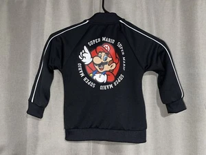 Super Mario Full Zip Sweatshirt Black Kids Uninsex Size 3-4Yrs Old - Picture 1 of 3