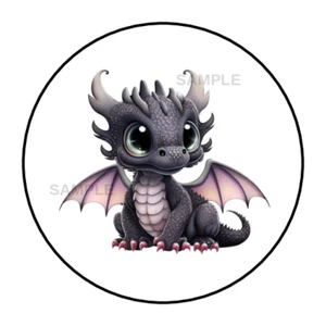 Black Dragon stickers labels tags envelope seals party favors - Picture 1 of 2
