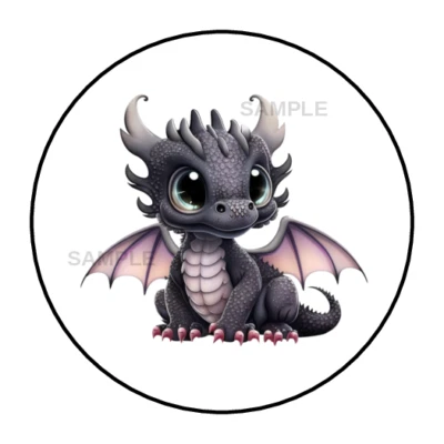 Black Dragon stickers labels tags envelope seals party favors - Image 1 of 2