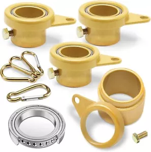 Paquete de 4 anillos giratorios de asta de bandera de plata dorada 360 grados anti-envoltura montaje de bandera se - Imagen 1 de 18