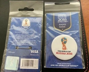 WORLD CUP 2018 MASCOT PIN BADGE RUSSIA FOOTBALL SOCCER Logo White - Picture 1 of 1