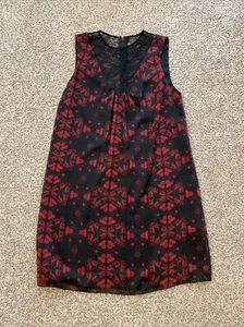 Alice + Olivia Sleeveless Shift Red Lace Dress V Neck Size 6 -Flaws on Dress - Picture 1 of 14