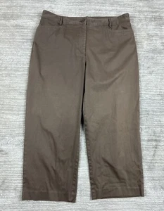 Counterparts Pants Womens 14 Brown Stretch Waist Cotton Blend Casual - Picture 1 of 11