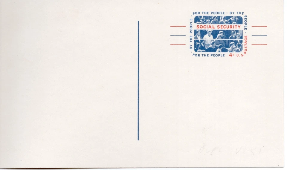 U.S. Scott # UX 51, 1964 4c Social Security Postal Card - Image 1 of 1