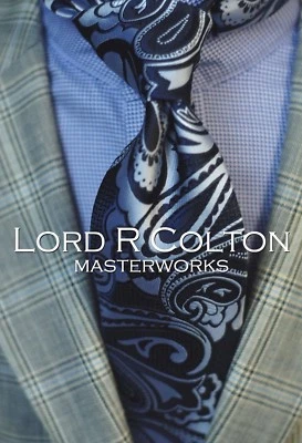 Lord R Colton Masterworks Tie - William of Essex Midnight Paisly Necktie - New - Image 1 of 4