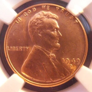 1949 D Lincoln Cent, NGC Certified MS 66 RD (49DN92) - Picture 1 of 5