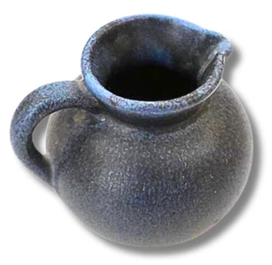 Kleines Milchkännchen Keramik, blau glasiert, 141 g, Höhe 6,5 cm - Bild 1 von 3