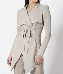 SCANLAN THEODORE waterfall jacket size S. AU 8 US 4 Beige Crepe Knit - Picture 1 of 11