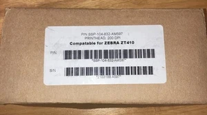 Thermal Printhead For Zebra Printer ZT410 200 dpi; P/N SSP-104-832-AM597 NEW - Afbeelding 1 van 2