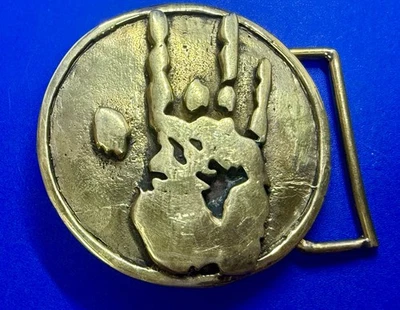 Jerry Garcia Impresión a Mano Grateful Dead Hecho a Mano Número 7 Edición Limitada Hebilla de Cinturón Foto 1 de 4