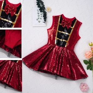 Kids Girls Leotard Tutu Jumpsuit Carnival Dress Cosplay Christmas Themed Dance - Picture 1 of 15
