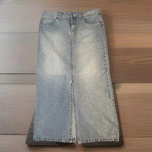 Vintage Unionbay Skirt Women's 15 Denim Maxi Y2K Grunge Western Front Slit Boho - Picture 1 of 15