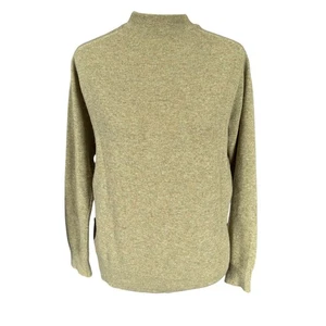 Khakifarbener Langarm-Damenpullover mit Stehkragen aus reiner Lammwolle Pulli - Bild 1 von 10
