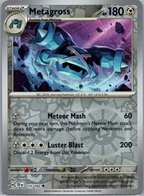 Metagross -, SV05: Temporal Forces, 115/162, Uncommon, NM - Image 1 of 2