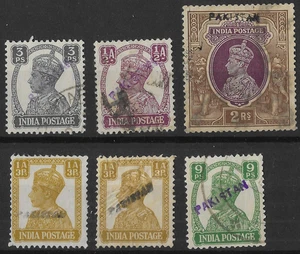 Pakistan 1947 Local Overprints (6v) - Imagen 1 de 2