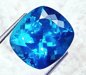 Natural Paraiba Tourmaline Certified 18.10 Ct Cushion Prince Cut Loose Gemstone - Foto 1 di 6