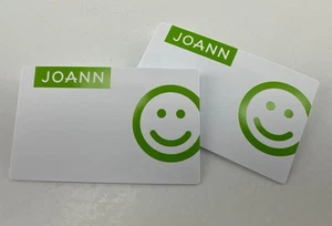Joann Fabrics And Crafts Smiley Face Name Tag 2 Pack, Green & White W/ Pin Back - Picture 1 of 4