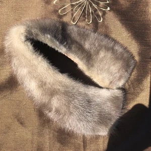 Vintage Nerz Pelzkragen Hakenverschluss hellbraun einzeln - Bild 1 von 3