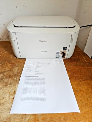 White Canon i-SENSYS LBP6030w A4 Mono Laser Printer F166400 Made 2016 Works Wifi - Image 1 of 4