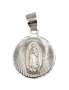 Virgen de Guadalupe runder Anhänger Sterlingsilber - Medaille Unserer Lieben Frau von Guadalupe - Bild 1 von 4