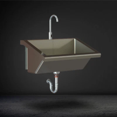 STAINLESS AMERICAN DESIGN Single Station Stainless Steel Surgeon Scrub / Stainless AD / SCRUB 1