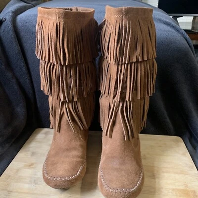 LC Lauren Conrad Mika Fringe Mid Calf Boots, Sz 6 - Image 1 of 4
