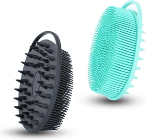 2 PC Silicone Exfoliating Body Scrubber, 2 in 1 Silicone Body Shampoo Brush, Sof - Picture 1 of 12