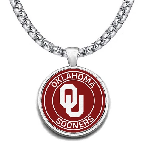Large Oklahoma Sooners 24" Chain Stainless Steel Pendant Necklace FREE SHIP' D30 Cover
