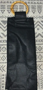 Wine Carrier Tote Holder Bag Bamboo Handle Fabric Wine bag - Picture 1 of 8