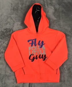 Champion Sweater Youth 5 Orange Hoodie Graphic Logo Sweatshirt Fleece Full Zip - Picture 1 of 10