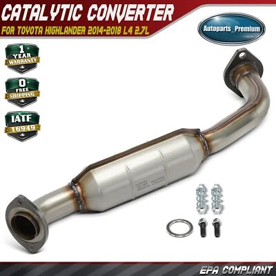 Convertidor catalítico delantero para Toyota Highlander 2014 2015 2016 2017 2018 L4 2,7 L Foto 1 de 4